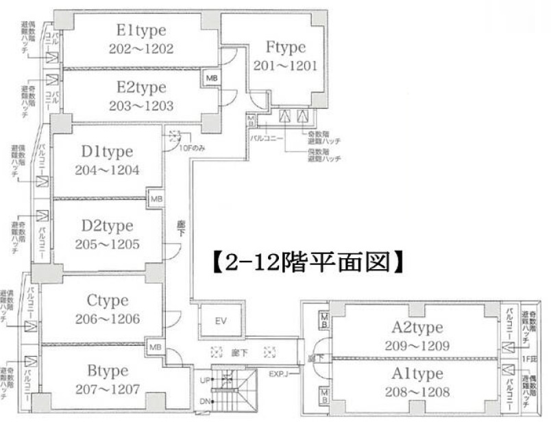 ヴェルステージ蒲田駅前の区画図