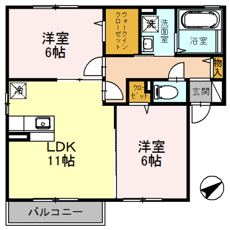 クロッシュデュボヌールⅡの間取り