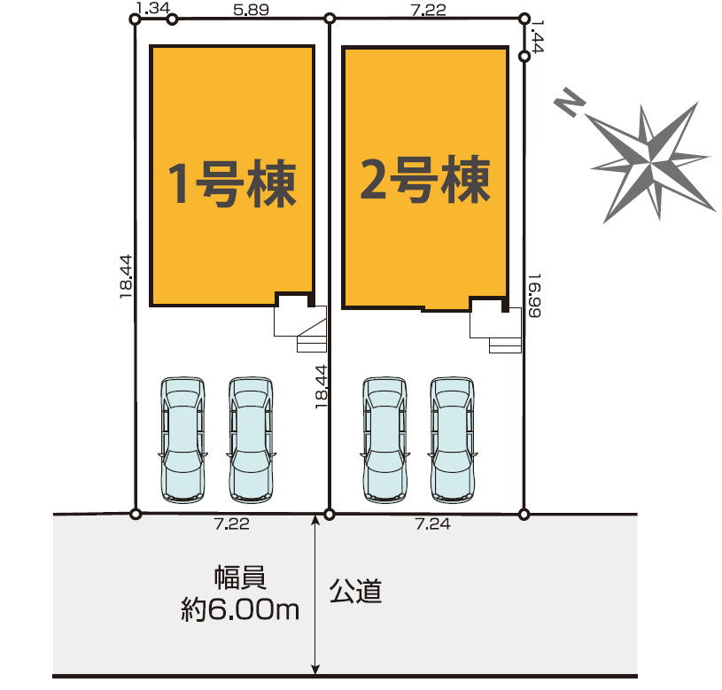 静岡市駿河区南安倍2期　全1棟の区画図