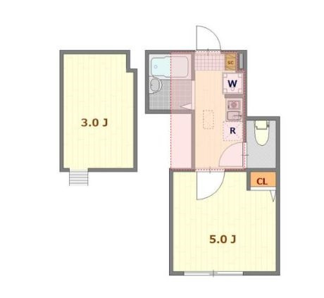 シャイニーソフト高円寺の間取り|使いやすい１Kタイプ☆