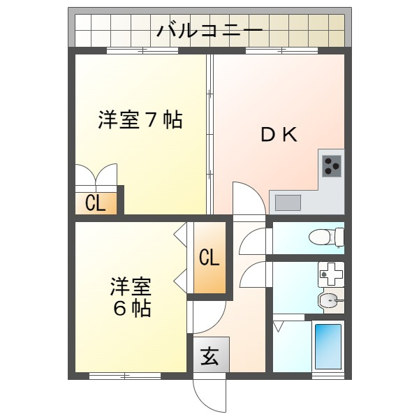 グリーンサイド春名No2の間取り