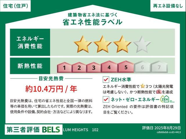 LUM HEIGHTSの省エネ性能ラベル