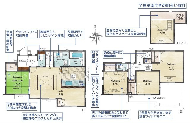 西武新宿線 花小金井駅 16分 新築戸建 小平市花小金井5丁目の間取り