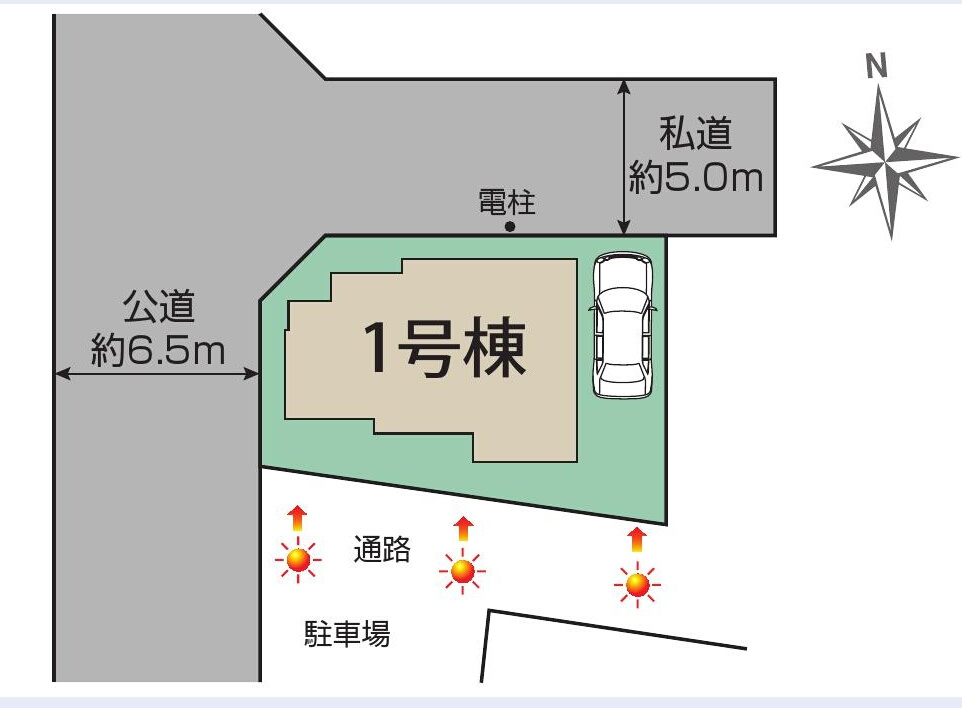 西武新宿線 花小金井駅 16分 新築戸建 小平市花小金井5丁目の区画図