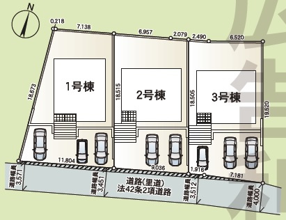 糸満市兼城　第4（全3棟）3号棟の区画図|3号棟　