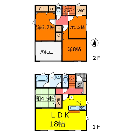 【間取り】 | クレイドルガーデン甲斐市西八幡第9　2号棟 | 間取り