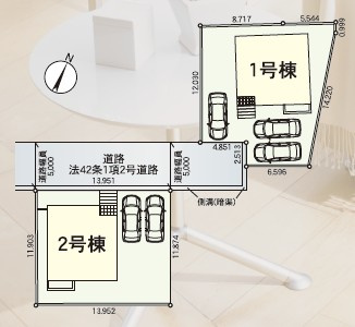【区画図】 | クレイドルガーデン甲斐市西八幡第9　2号棟 | 区画図