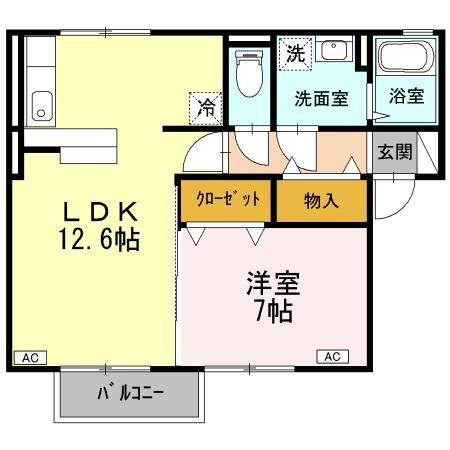 サンハイム撫川　B棟の間取り