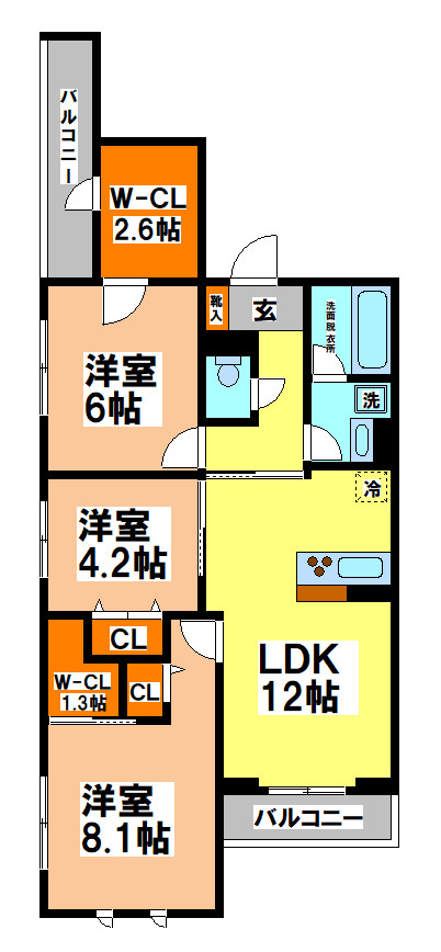 三鷹市牟礼６丁目の賃貸マンションの間取り