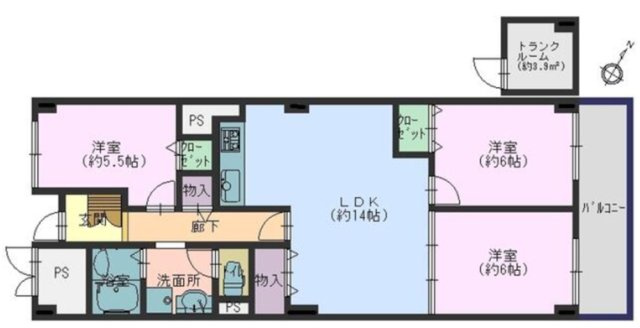 熊内スカイハイツの間取り|綺麗にお使いです。即入居可能です。