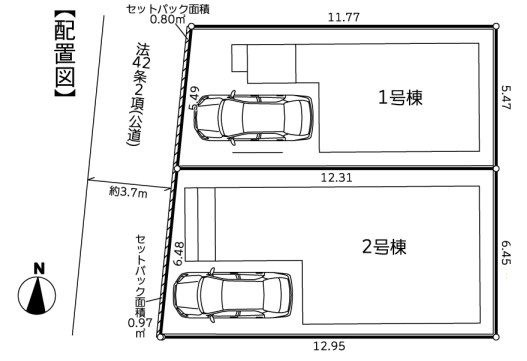 茅ヶ崎市松尾2期　新築戸建　全2棟1号棟の区画図