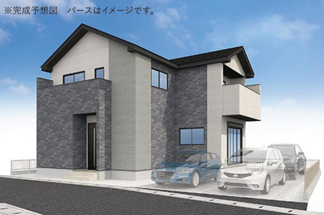 【外観パース】 | 牛久市田宮6期　新築戸建 | 国道6号線へのアクセス良好です！