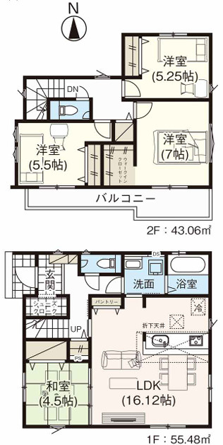 岡山市南区福富東３期の間取り