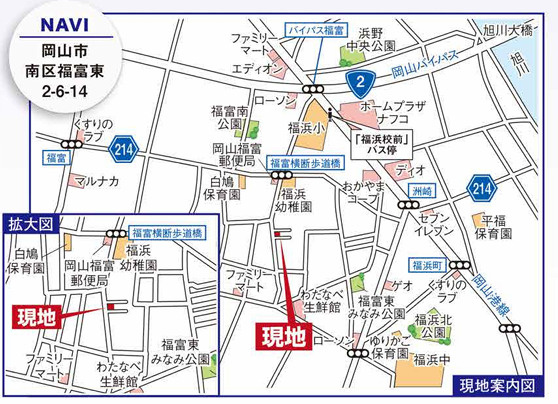岡山市南区福富東３期の地図