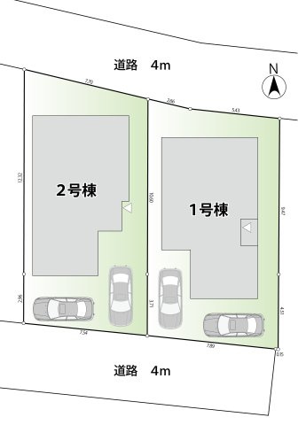 板橋区赤塚7丁目　土地33坪超　2台駐車可×大型ロフト　限定2棟の区画図