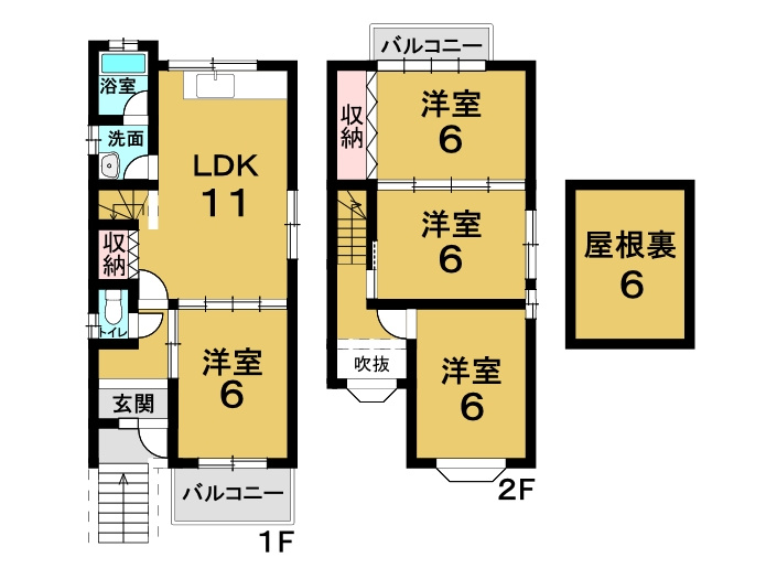 中古戸建　千代川町小林西芝の間取り