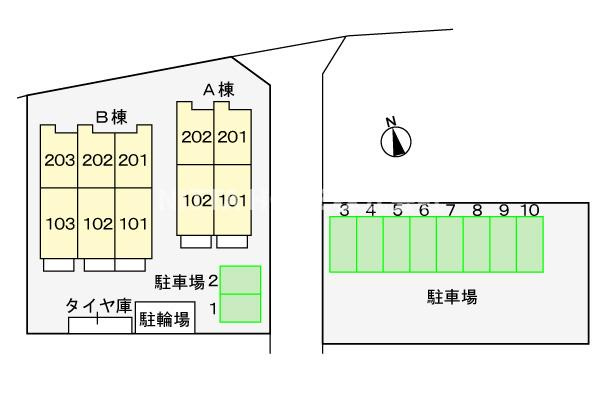 リヴィエールサラサＡの区画図