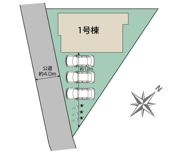 秦野市渋沢上2丁目新築戸建て　1号棟の区画図|区画図「秦野市渋沢上2丁目新築戸建て　1号棟」