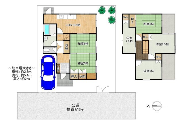 磯城郡田原本町大字八尾の間取り|4LDK　土地面積：141.62ｍ2　建物面積：113.15ｍ2　駐車場１台カーポート有