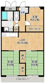 【間取り】 | 正起瓢箪山ハイツ