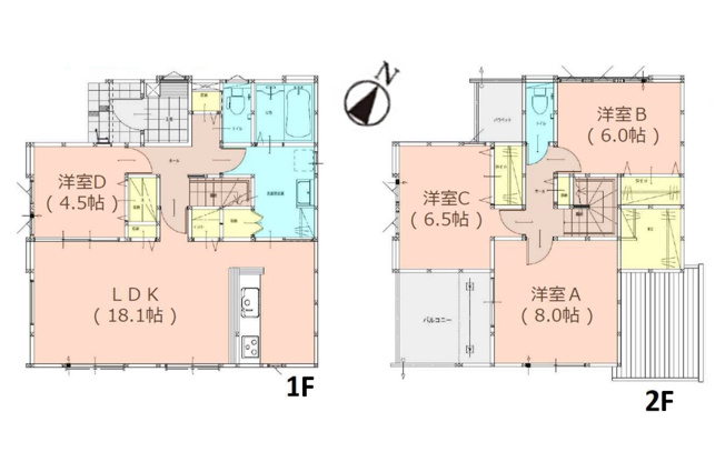 【間取り】 | 糟屋郡宇美町桜原2丁目12期　1号棟（全1棟）【仲介手数料無料・0円】 | 平日、土日祝日もお好きな日時にご見学可能です。お気軽にお問合せ下さい。