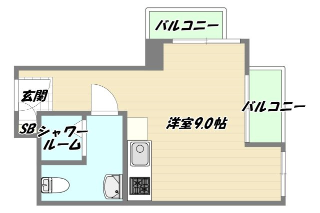 大阪市淀川区西中島５丁目の賃貸マンションの間取り