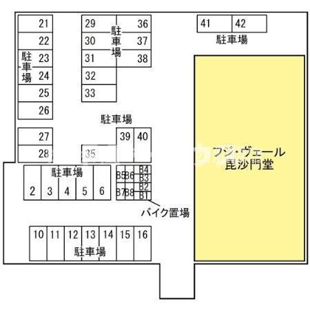 フジ・ヴェール毘沙門堂の区画図