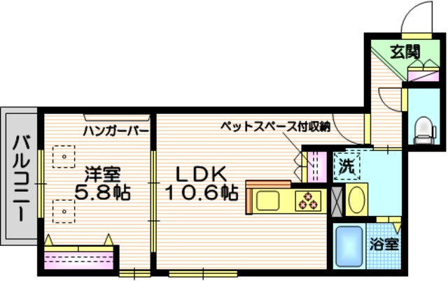 BlueForest下目黒の間取り|★二面採光角部屋です★