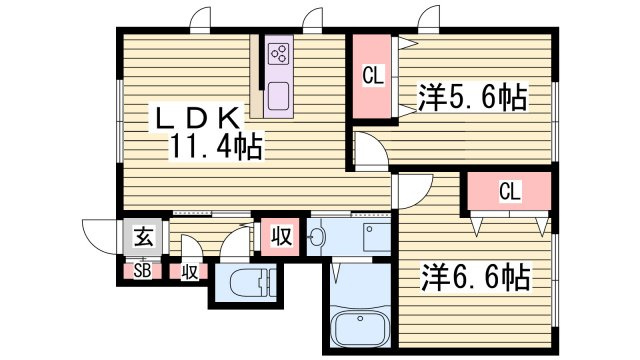 カーサ・トレスＢの間取り