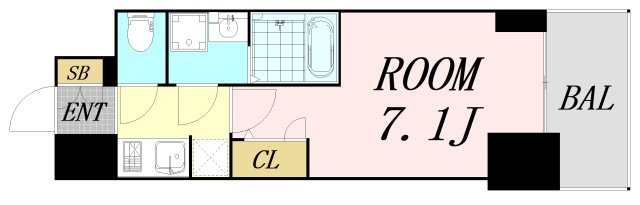 S-RESIDENCE堺筋本町Deux　仲介手数料無料の間取り