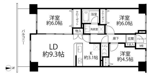 新丸子パーク・ホームズの間取り