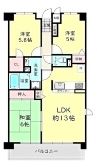 【間取り】 | シャルマンフジ二色の浜ローヤルグランポート