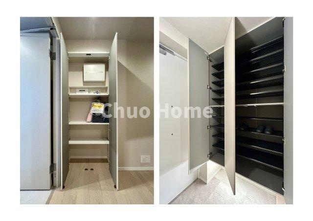 ブランズタワー南千住の玄関|【玄関】玄関には大型のシューズクローゼット・玄関収納を設置しておりますのでいつでもスッキリりとした空間を保てます。玄関周りを清潔に使うのはとても大事なことですよね。