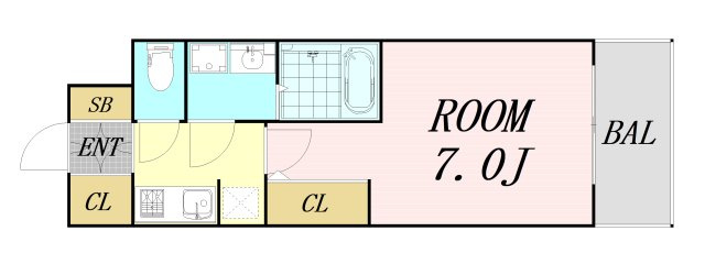 S-RESIDENCE難波大国町Deux　仲介手数料無料の間取り