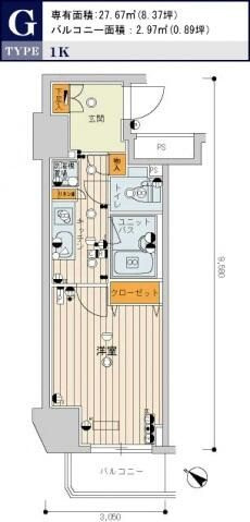 スカイコート新小岩の間取り