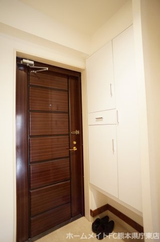 熊本市南区近見８丁目の賃貸マンションの玄関