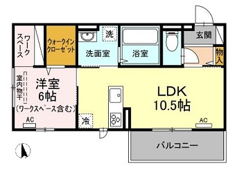 広島市安佐北区可部１丁目のアパートの間取り