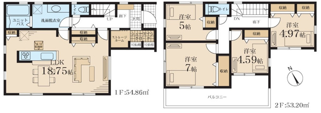 【間取り】 | 海老名市国分寺台5丁目第2 新築戸建 全1棟