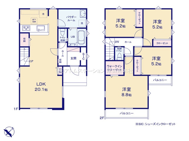 【間取り】 | アトムセレクト八千代市八千代台西１期1号棟