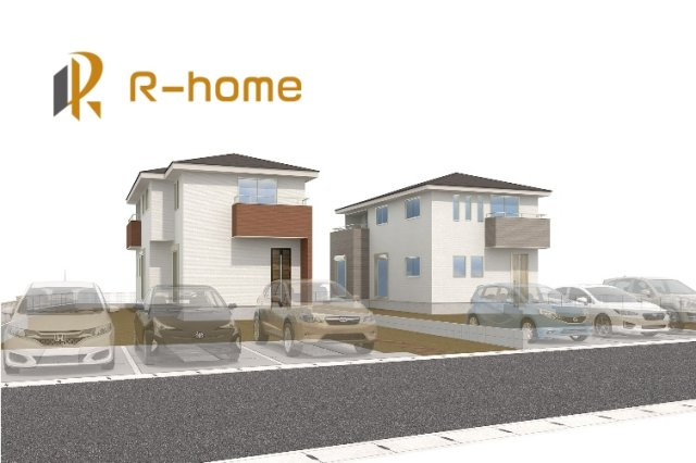 つくば市前野2期　新築戸建て　1号棟の外観パース|近隣の同仕様完成物件をご見学いただけます♪