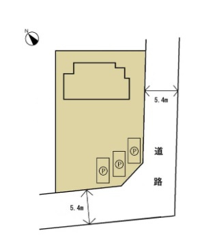 那珂市平野　1603-55の区画図|開放的な角地、日当たり良好です！