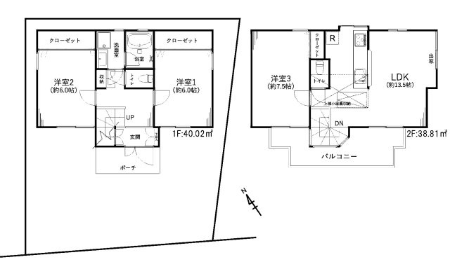 京王線 千歳烏山駅 17分 中古戸建 世田谷区祖師谷6丁目の間取り