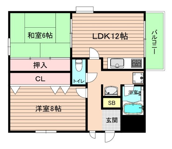 大阪市城東区鴫野西１丁目の賃貸マンションの間取り