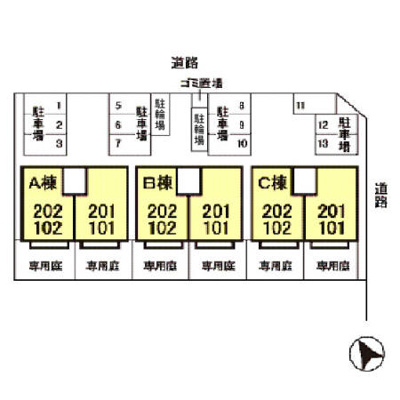 【区画図】 | セジュール新町 B