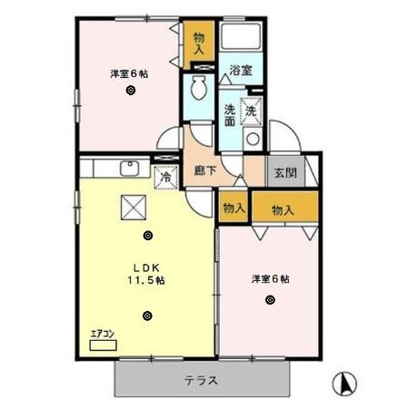 【間取り】 | セジュール新町 B