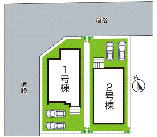 ■神戸市北区東有野台　新築一戸建ての区画図|全2区画