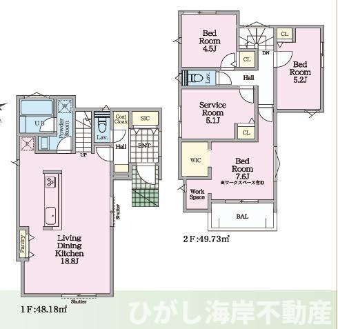 茅ケ崎市松林１丁目　新築戸建　全31区画の間取り|南向き　３SLDK