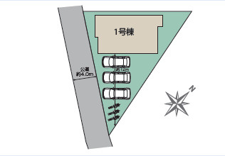 秦野市渋沢上2丁目　新築戸建　全1棟1号棟の区画図