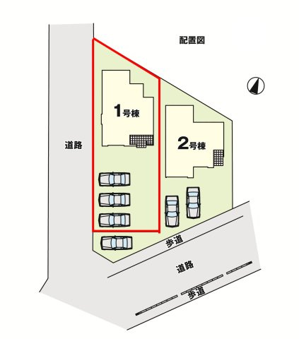 郡山市富田町字丸山　　　  １号棟　　　富田小学校、富田中学区　の区画図