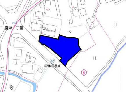 大津市関津３丁目の事業用地の地図